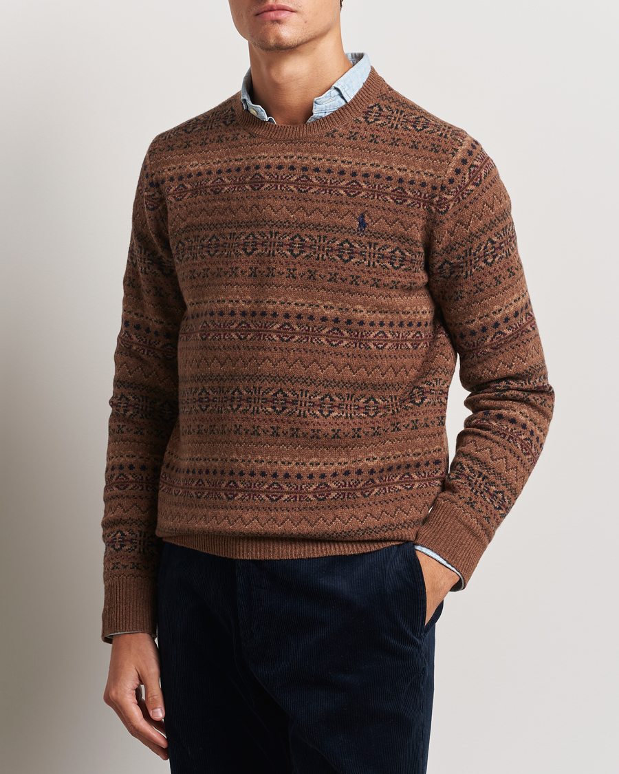 Herr | Tröjor | Polo Ralph Lauren | Wool Fairisle Sweater Camel Combo