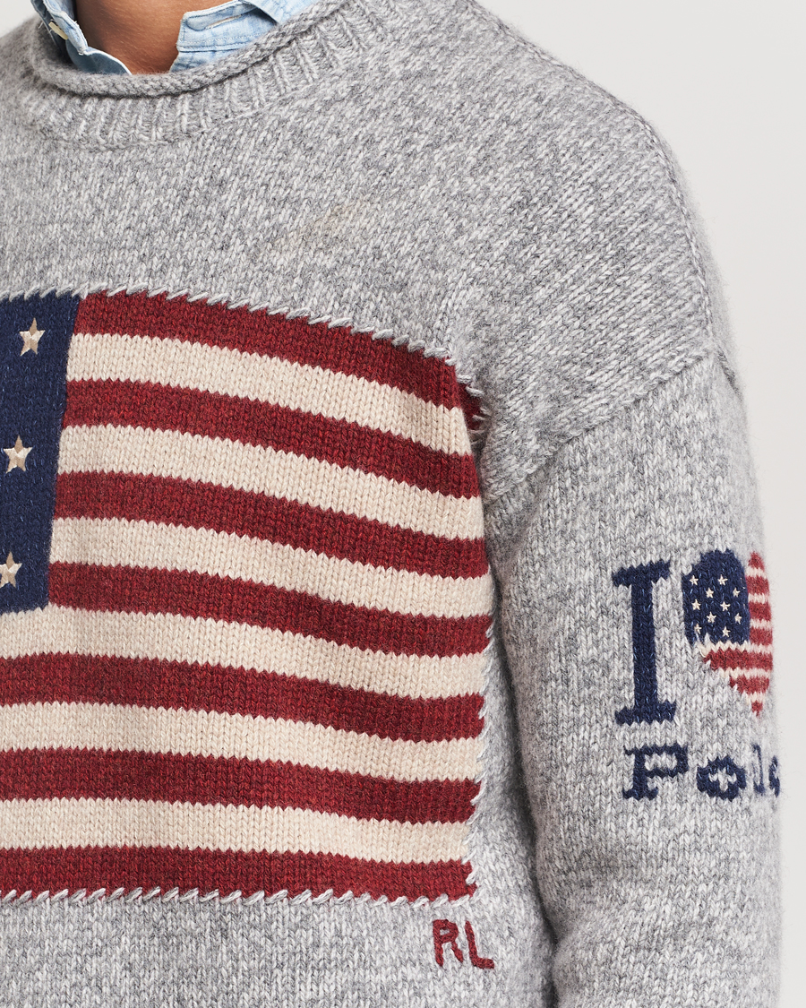 Herr | Tröjor | Polo Ralph Lauren | Wool Flag Sweater Grey Combo