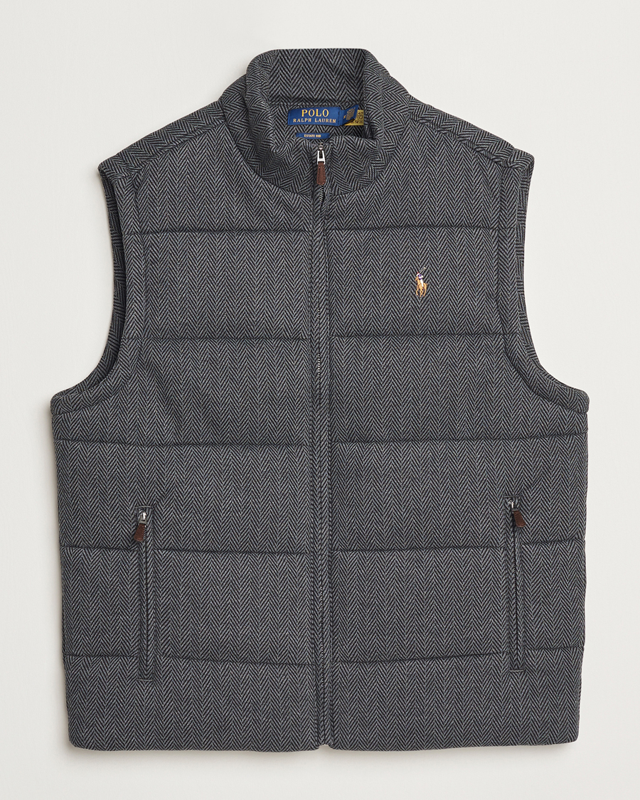 Herr | Jackor | Polo Ralph Lauren | Quilted Vest Stadium Grey Heather Herringbone