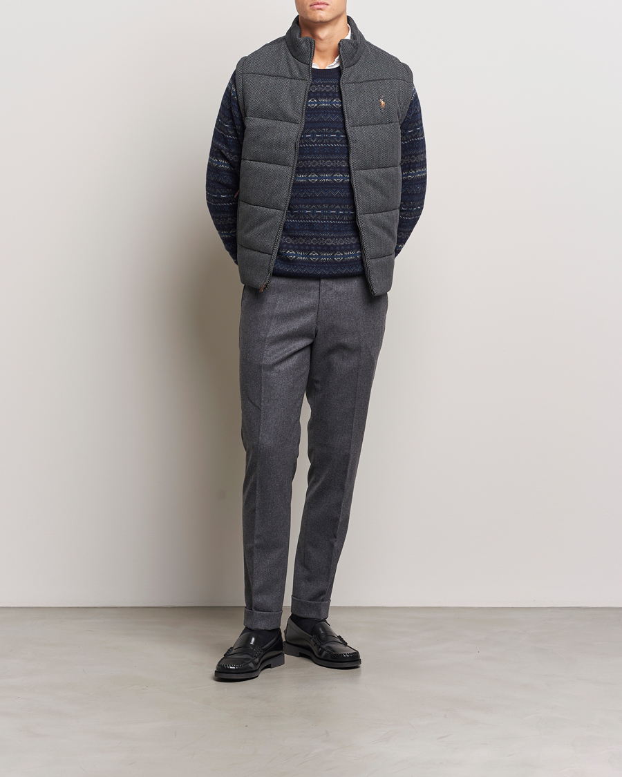 Herr | Jackor | Polo Ralph Lauren | Quilted Vest Stadium Grey Heather Herringbone
