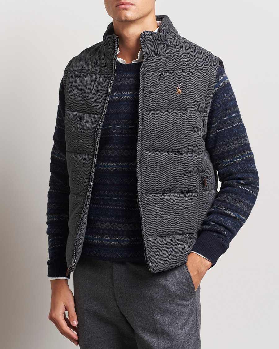 Herr | Jackor | Polo Ralph Lauren | Quilted Vest Stadium Grey Heather Herringbone