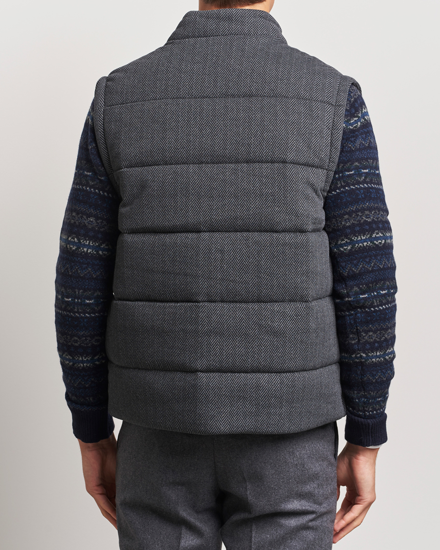 Herr | Jackor | Polo Ralph Lauren | Quilted Vest Stadium Grey Heather Herringbone