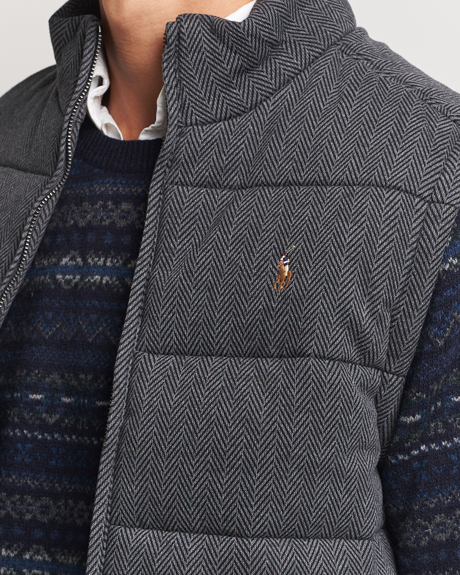 Herr | Jackor | Polo Ralph Lauren | Quilted Vest Stadium Grey Heather Herringbone