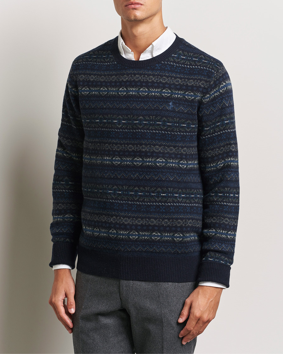 Herr | Tröjor | Polo Ralph Lauren | Wool Fairisle Sweater Navy Combo