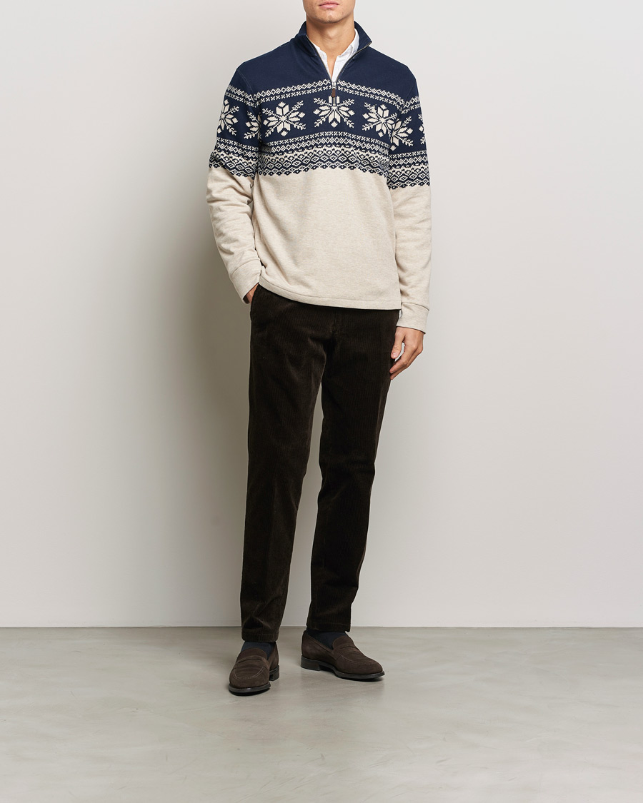 Herr | Tröjor | Polo Ralph Lauren | Half-Zip Fairisle Sweater Andres Geomatric Navy