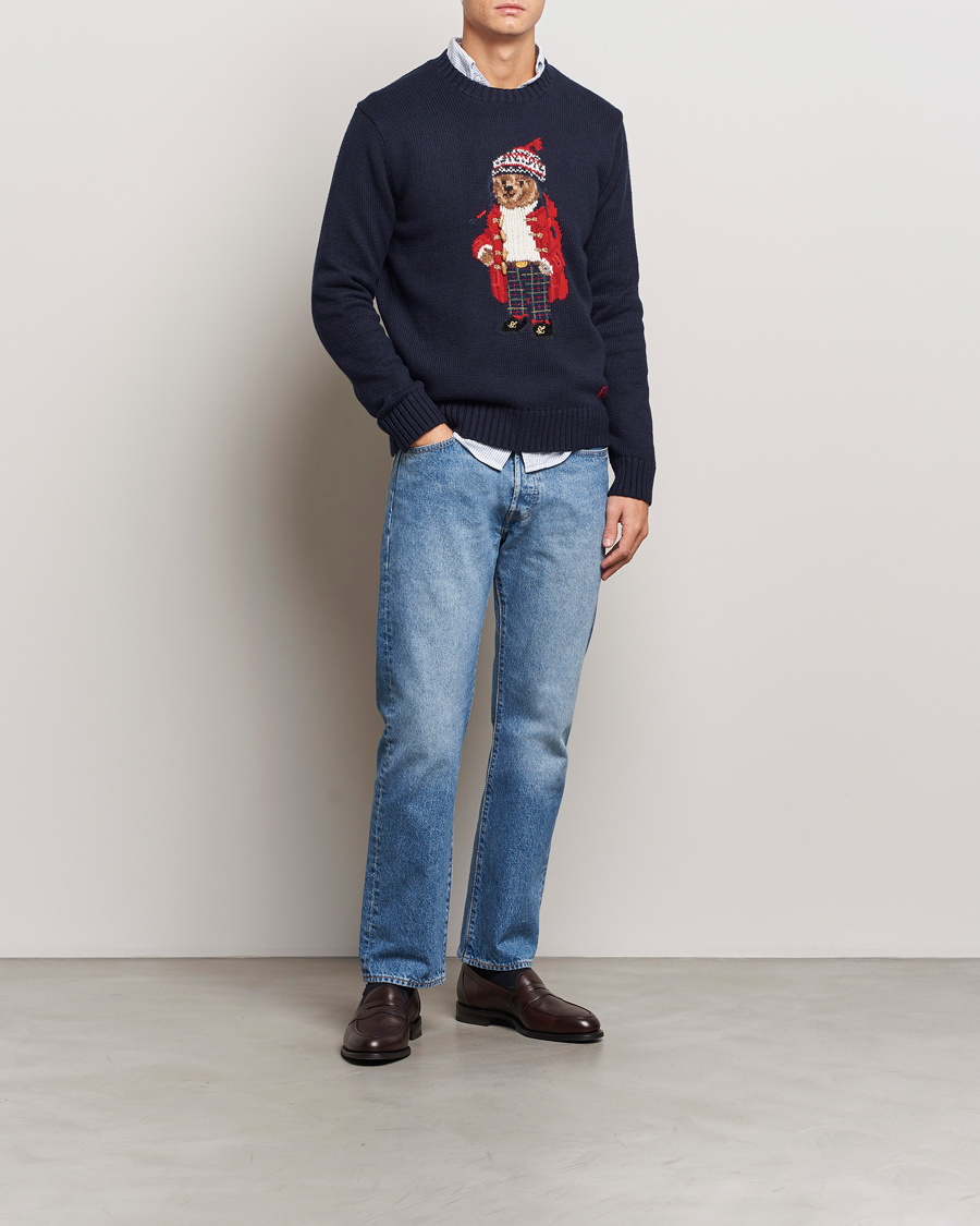 Herr | Tröjor | Polo Ralph Lauren | Holiday Bear Sweater RL Navy