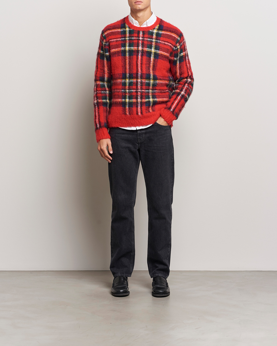 Herr | Tröjor | Polo Ralph Lauren | Plaid Wool Sweater Red Combo