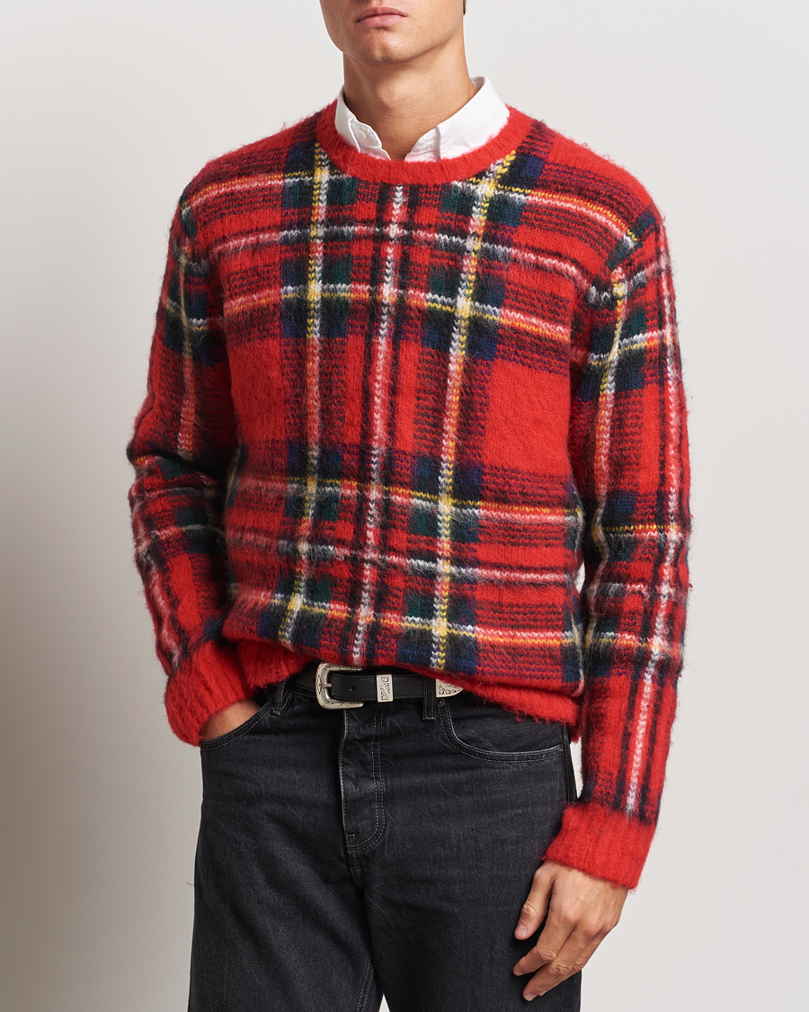 Herr | Tröjor | Polo Ralph Lauren | Plaid Wool Sweater Red Combo