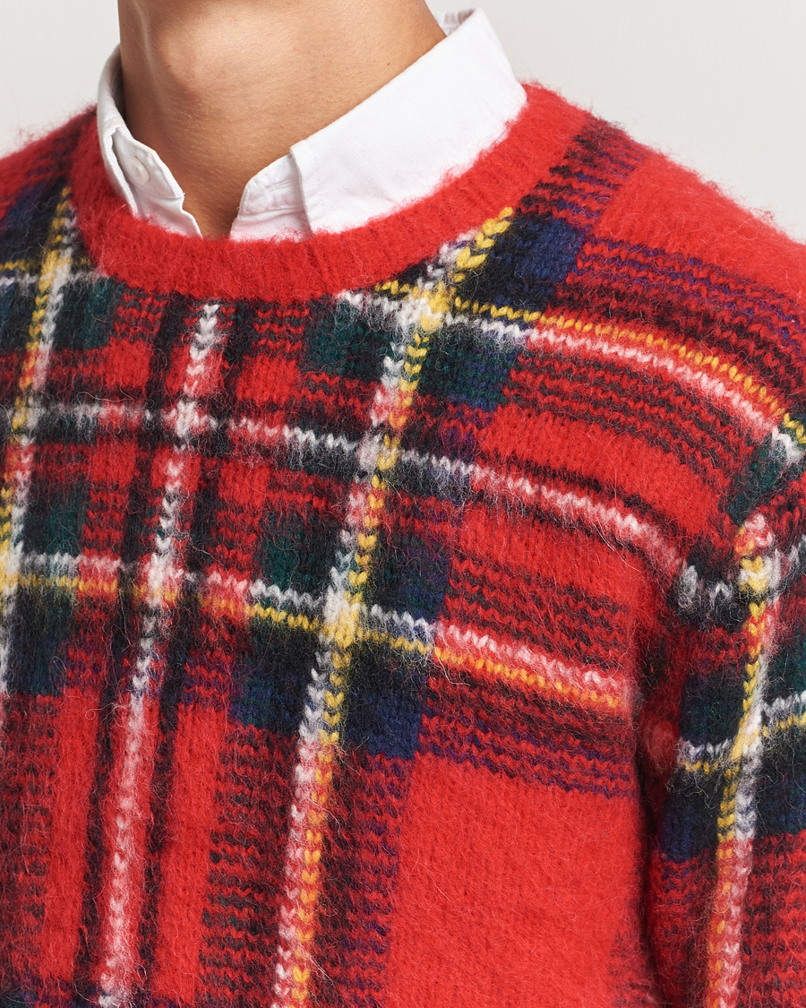Herr | Tröjor | Polo Ralph Lauren | Plaid Wool Sweater Red Combo
