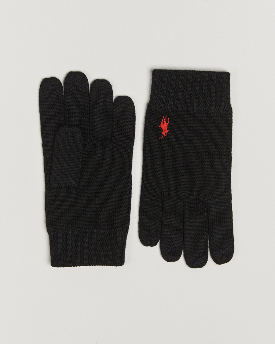 Herr | Polo Ralph Lauren Merino Gloves Polo Black | Polo Ralph Lauren | Merino Gloves Polo Black
