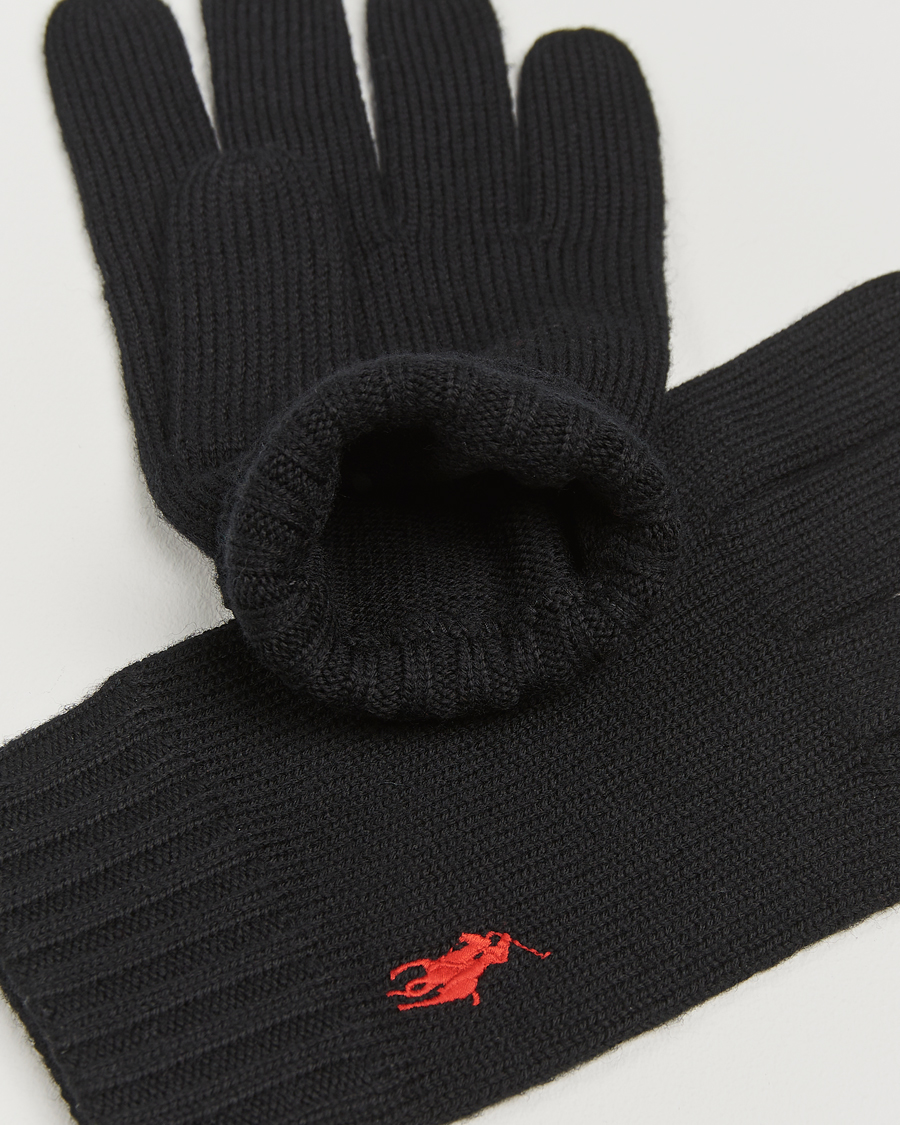 Herr | Polo Ralph Lauren Merino Gloves Polo Black | Polo Ralph Lauren | Merino Gloves Polo Black