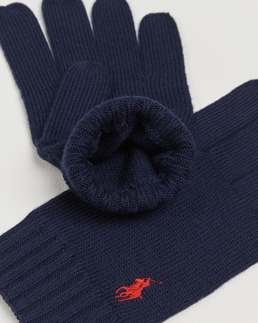 Herr | Polo Ralph Lauren Merino Gloves Hunter Navy | Polo Ralph Lauren | Merino Gloves Hunter Navy