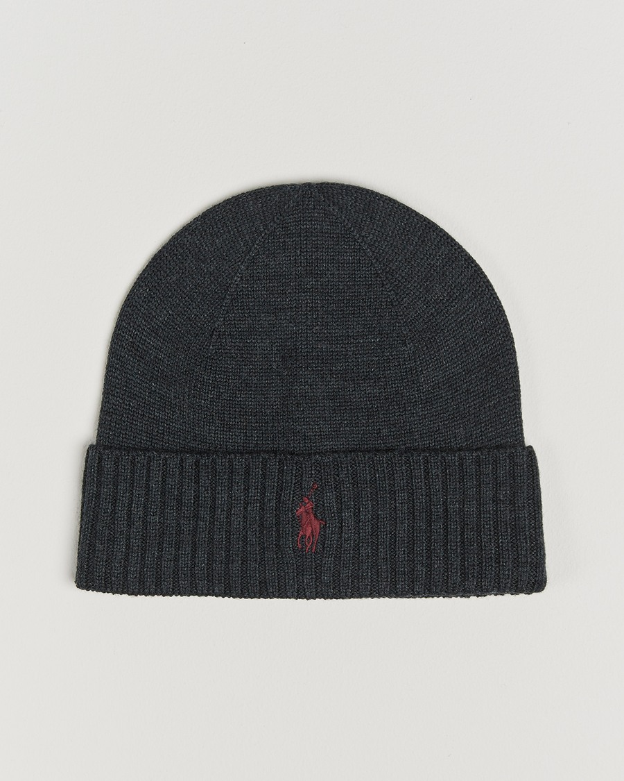 Herr | Polo Ralph Lauren Merino Beanie Dark Granite Heather | Polo Ralph Lauren | Merino Beanie Dark Granite Heather