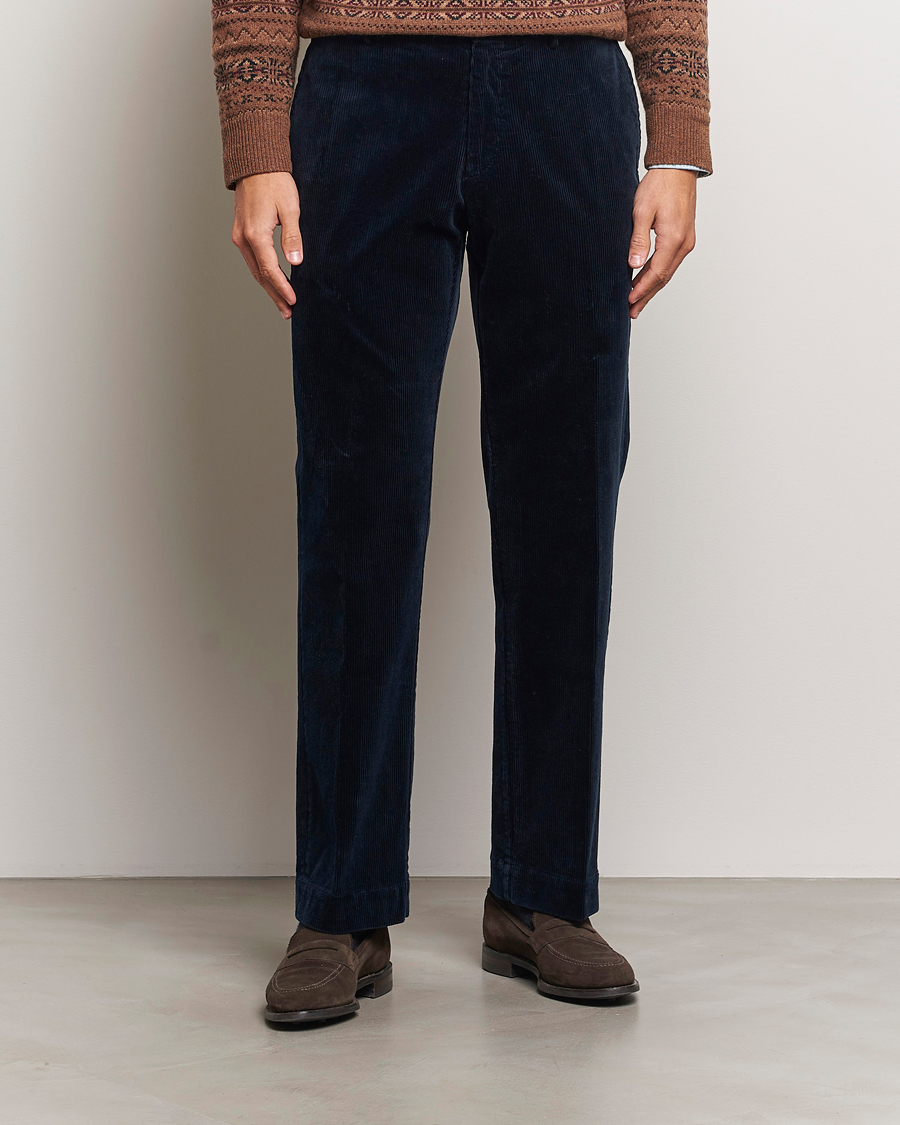Herr | Byxor | Polo Ralph Lauren | Corduroy Pleated Trousers Aviator Navy