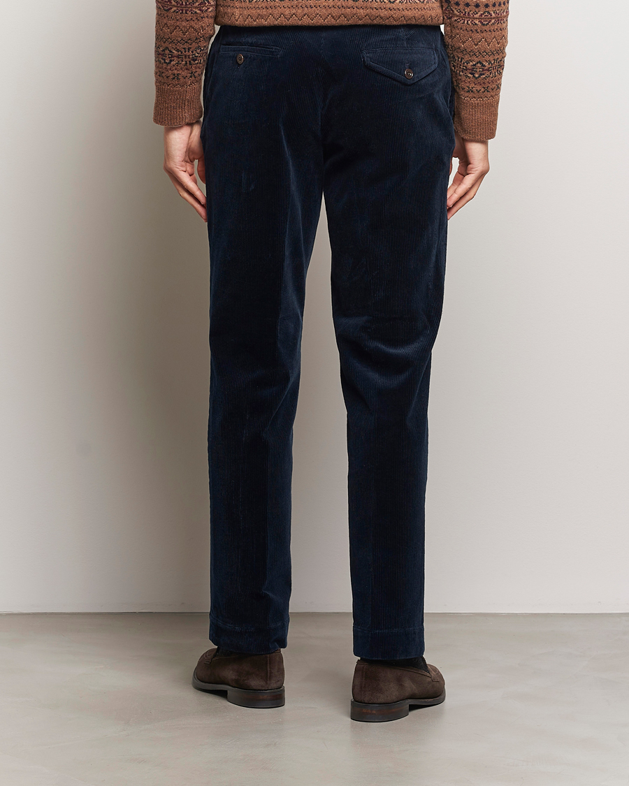 Herr | Byxor | Polo Ralph Lauren | Corduroy Pleated Trousers Aviator Navy