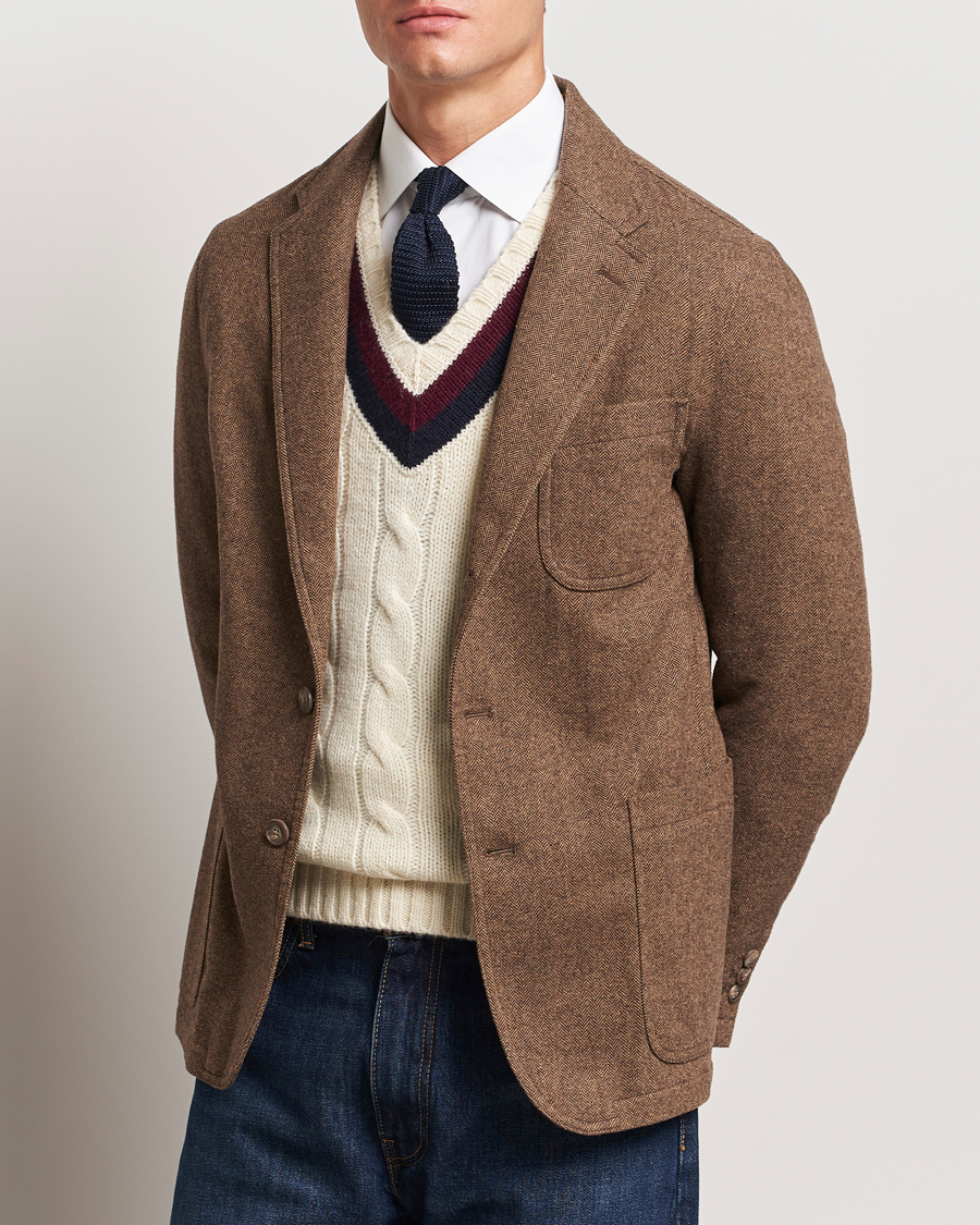 Herr | Kavajer | Polo Ralph Lauren | Classic Herringbone Sportcoat Brown/Tan