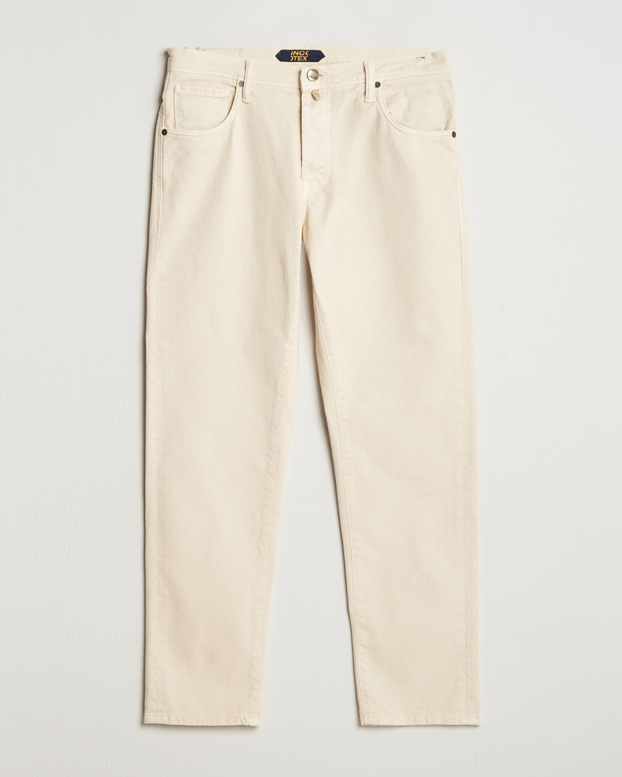 Herr | Byxor | Incotex | 5-Pocket Bull Denim Pants Off White