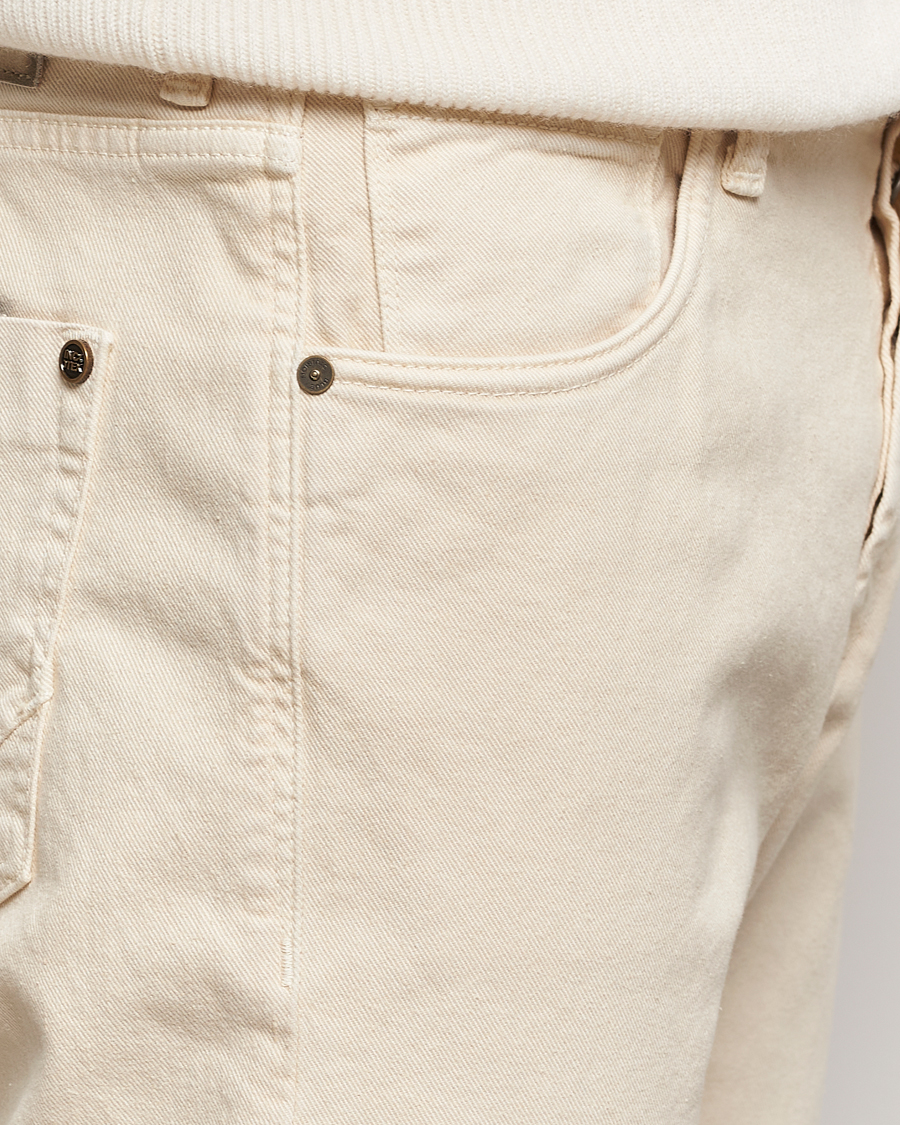 Herr | Byxor | Incotex | 5-Pocket Bull Denim Pants Off White
