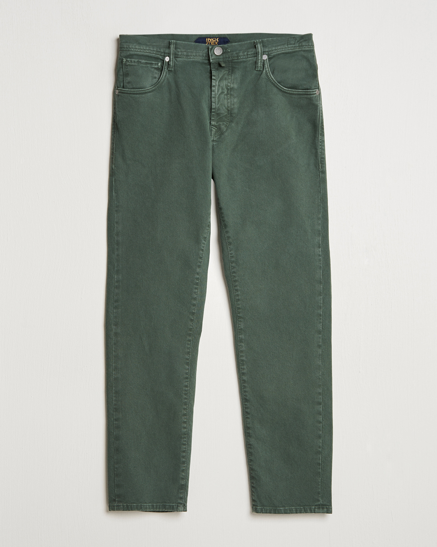 Herr | Byxor | Incotex | 5-Pocket Bull Denim Pants Dark Green
