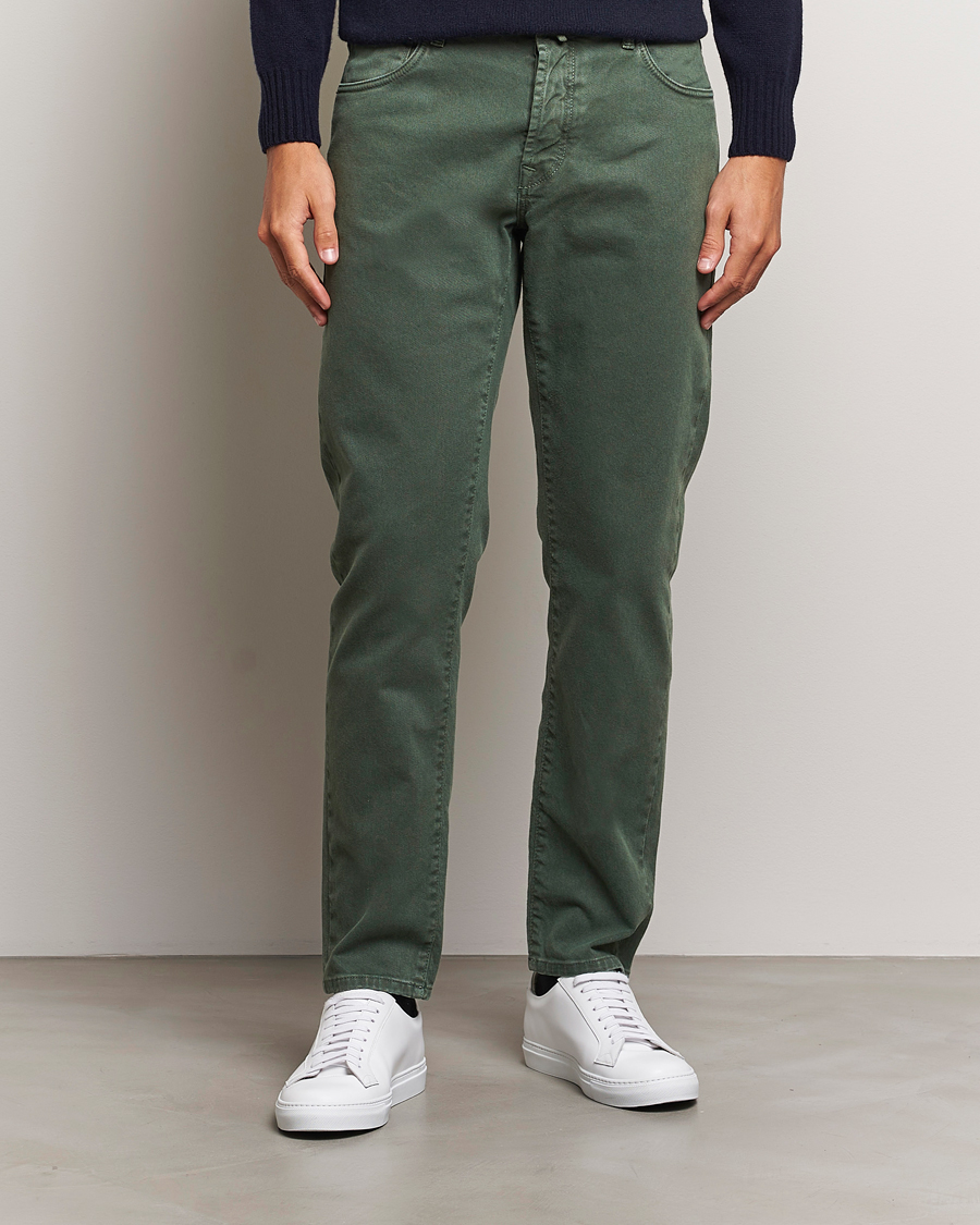 Herr | Byxor | Incotex | 5-Pocket Bull Denim Pants Dark Green