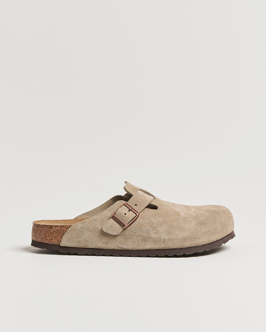 Herr | Sandaler & Tofflor | BIRKENSTOCK | Boston Soft Footbed Taupe Suede