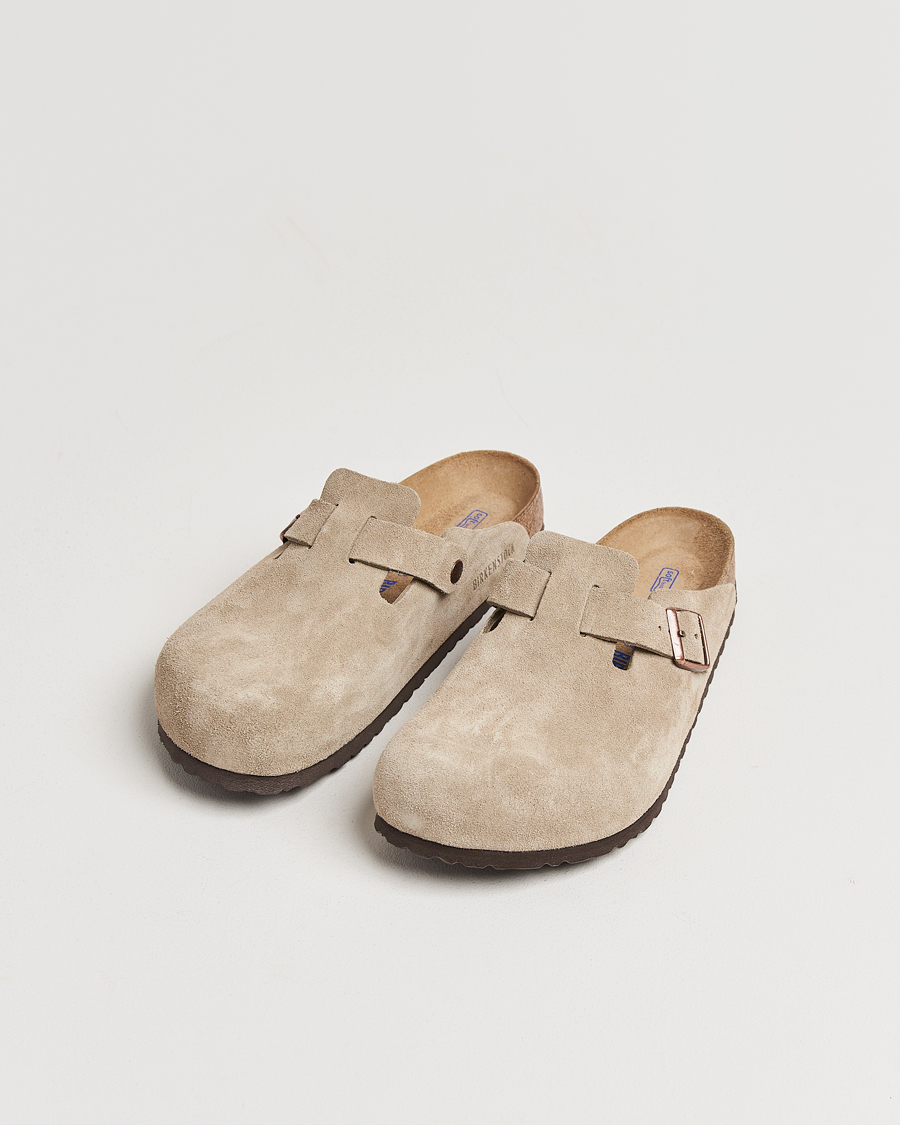 Herr | Sandaler & Tofflor | BIRKENSTOCK | Boston Soft Footbed Taupe Suede