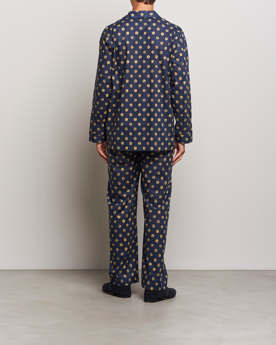 Herr | Pyjamas & Morgonrockar | Derek Rose | Printed Cotton Pyjama Set Navy