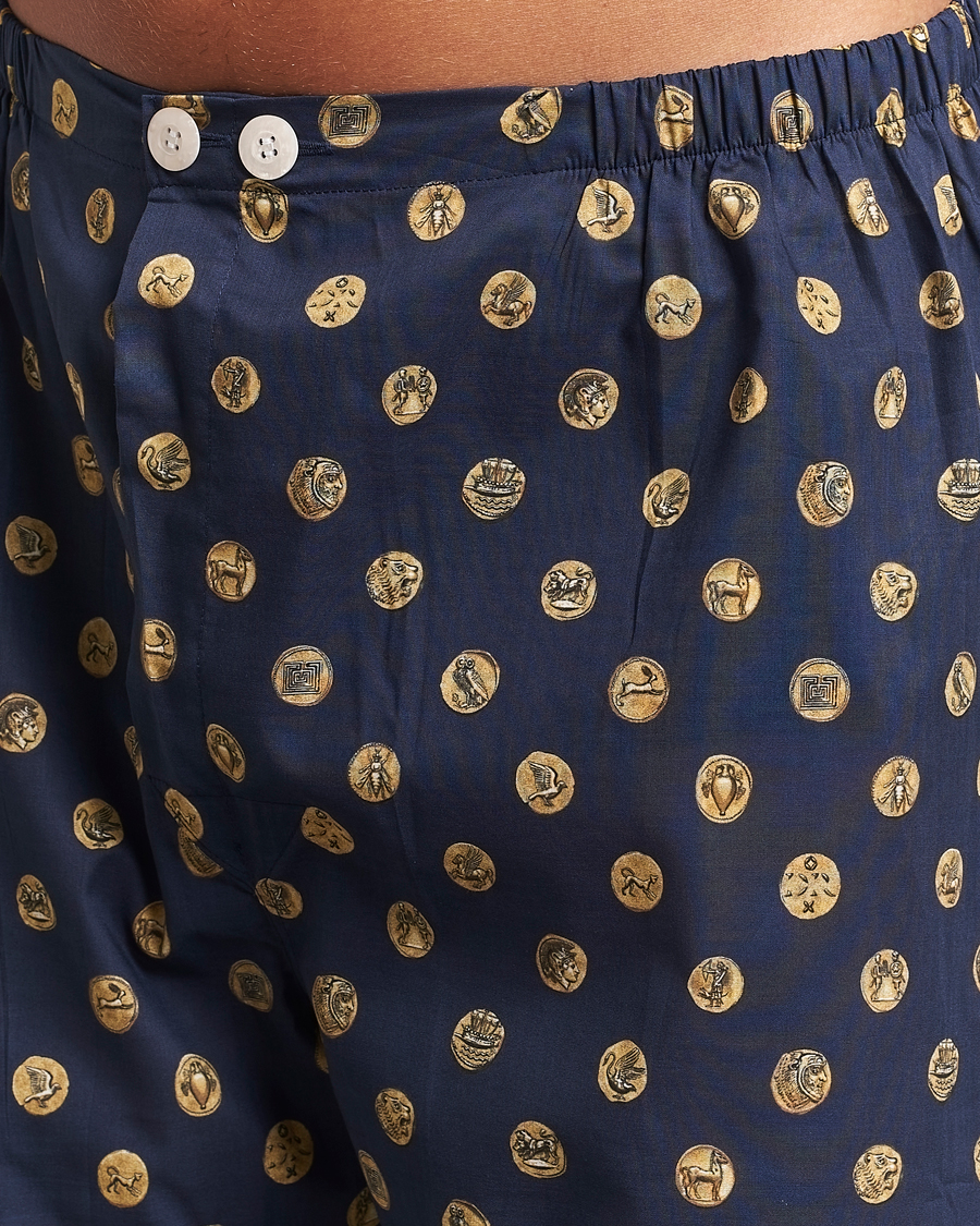 Herr | Pyjamas & Morgonrockar | Derek Rose | Printed Cotton Pyjama Set Navy