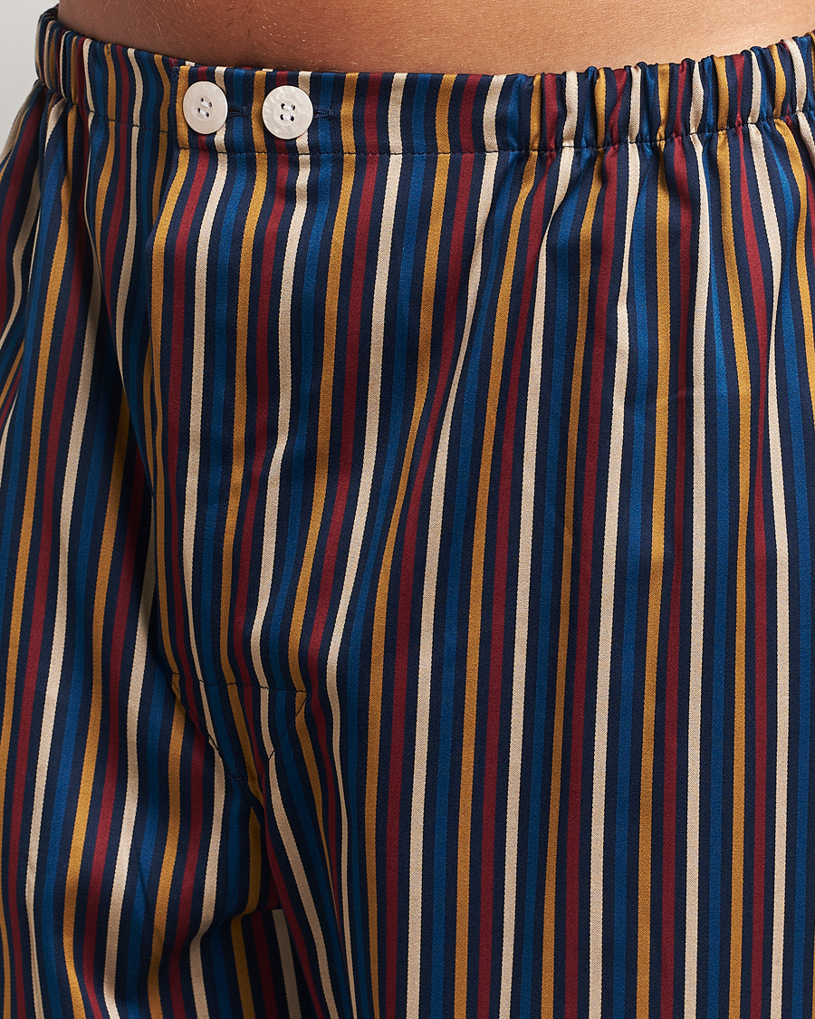 Herr | Derek Rose Striped Cotton Pyjama Set Navy | Derek Rose | Striped Cotton Pyjama Set Navy