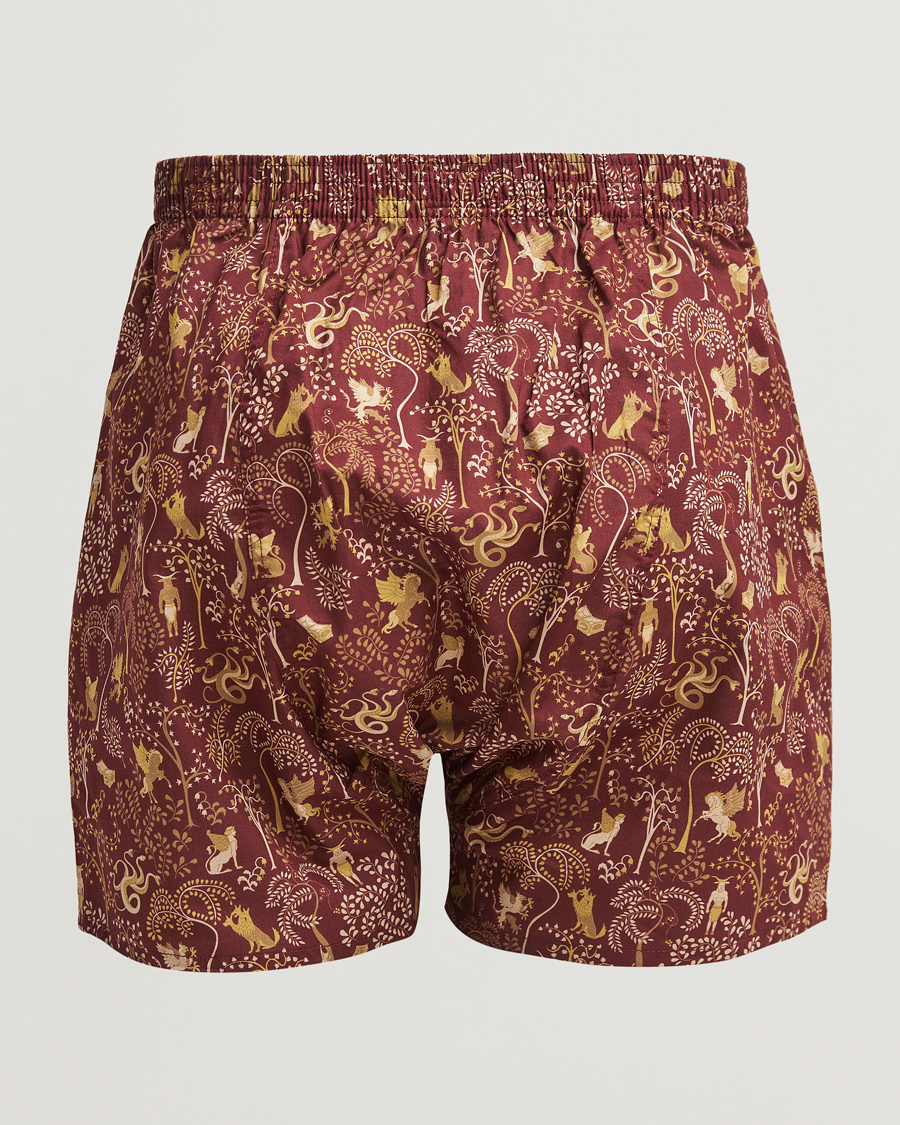 Herr | Underkläder | Derek Rose | Classic Fit Woven Cotton Boxer Shorts Burgundy
