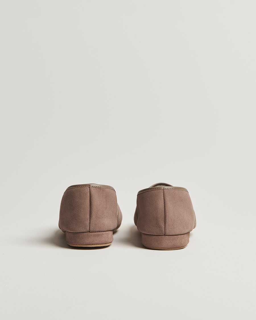 Herr | Derek Rose Crawford Sheepskin Suede Slippers Beige | Derek Rose | Crawford Sheepskin Suede Slippers Beige