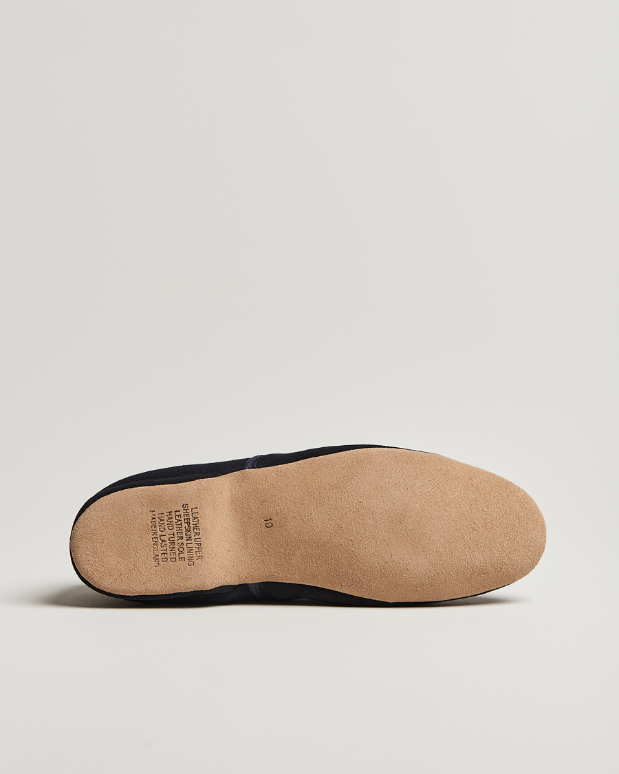 Herr | Sandaler & Tofflor | Derek Rose | Crawford Sheepskin Suede Slippers Navy