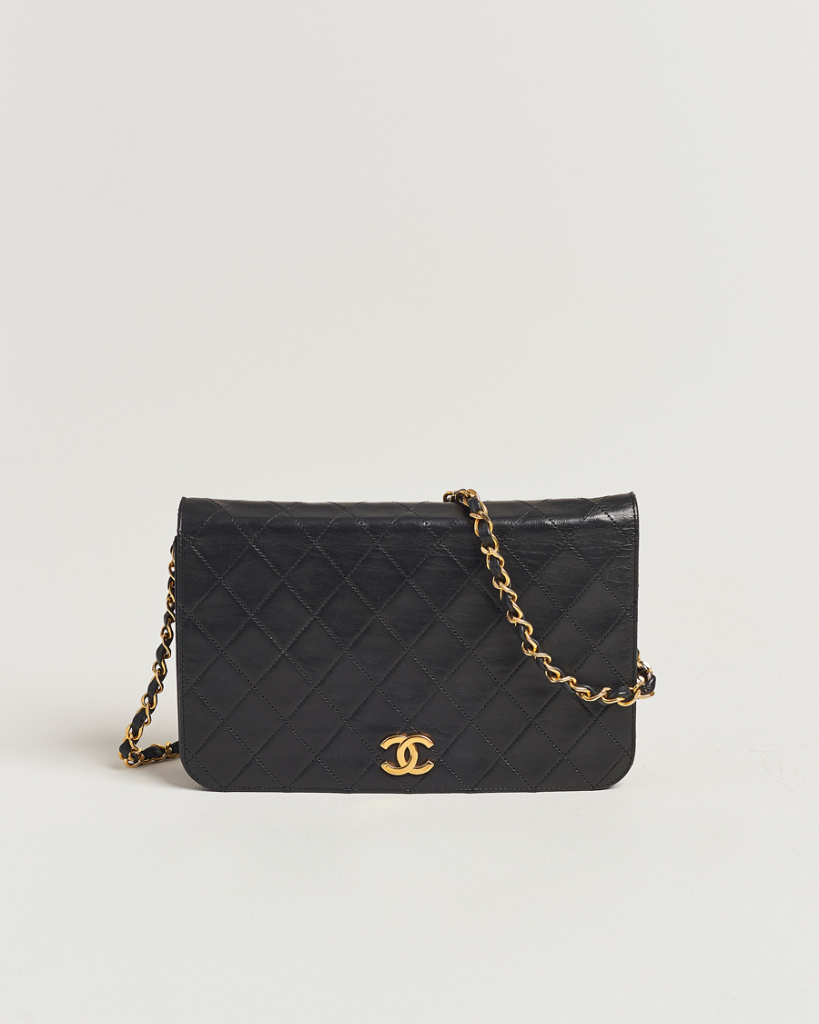 Herr | Chanel Pre-Owned Single Full Flap Bag Black Lambskin | Chanel Pre-Owned | Single Full Flap Bag Black Lambskin