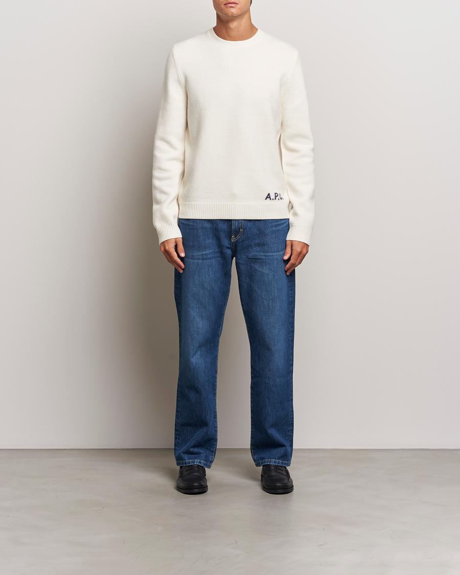 Herr | Tröjor | A.P.C. | Edward Wool Knitted Sweater Ecru