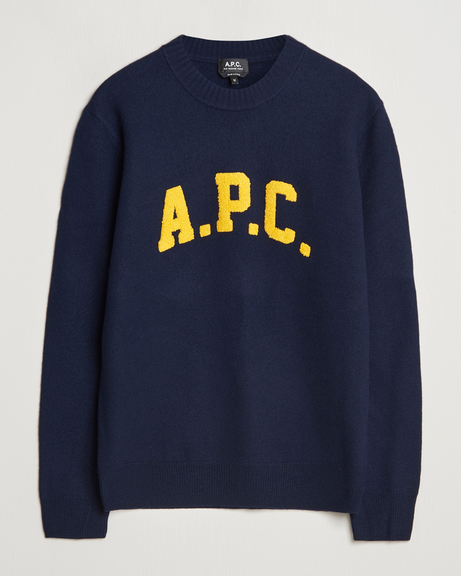 Herr | Tröjor | A.P.C. | Joshua Wool Sweater Dark Navy