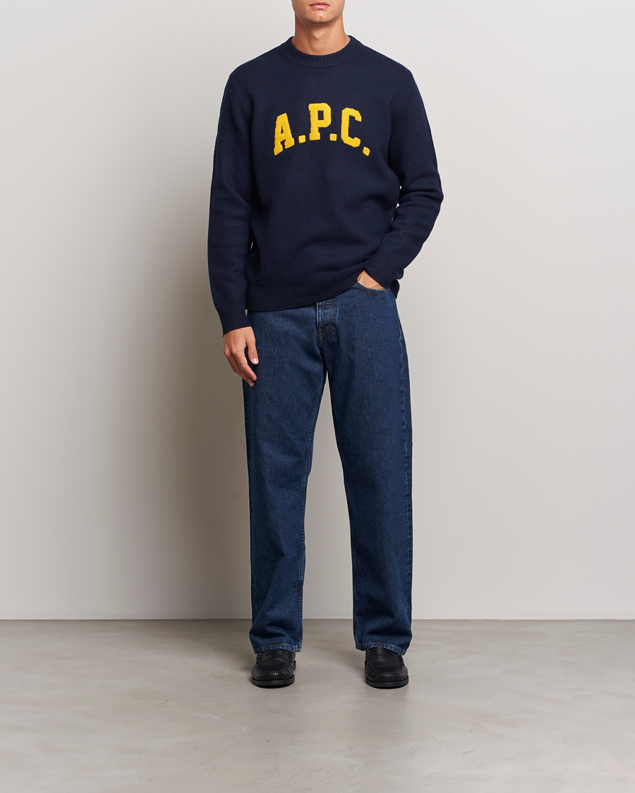 Herr | Tröjor | A.P.C. | Joshua Wool Sweater Dark Navy