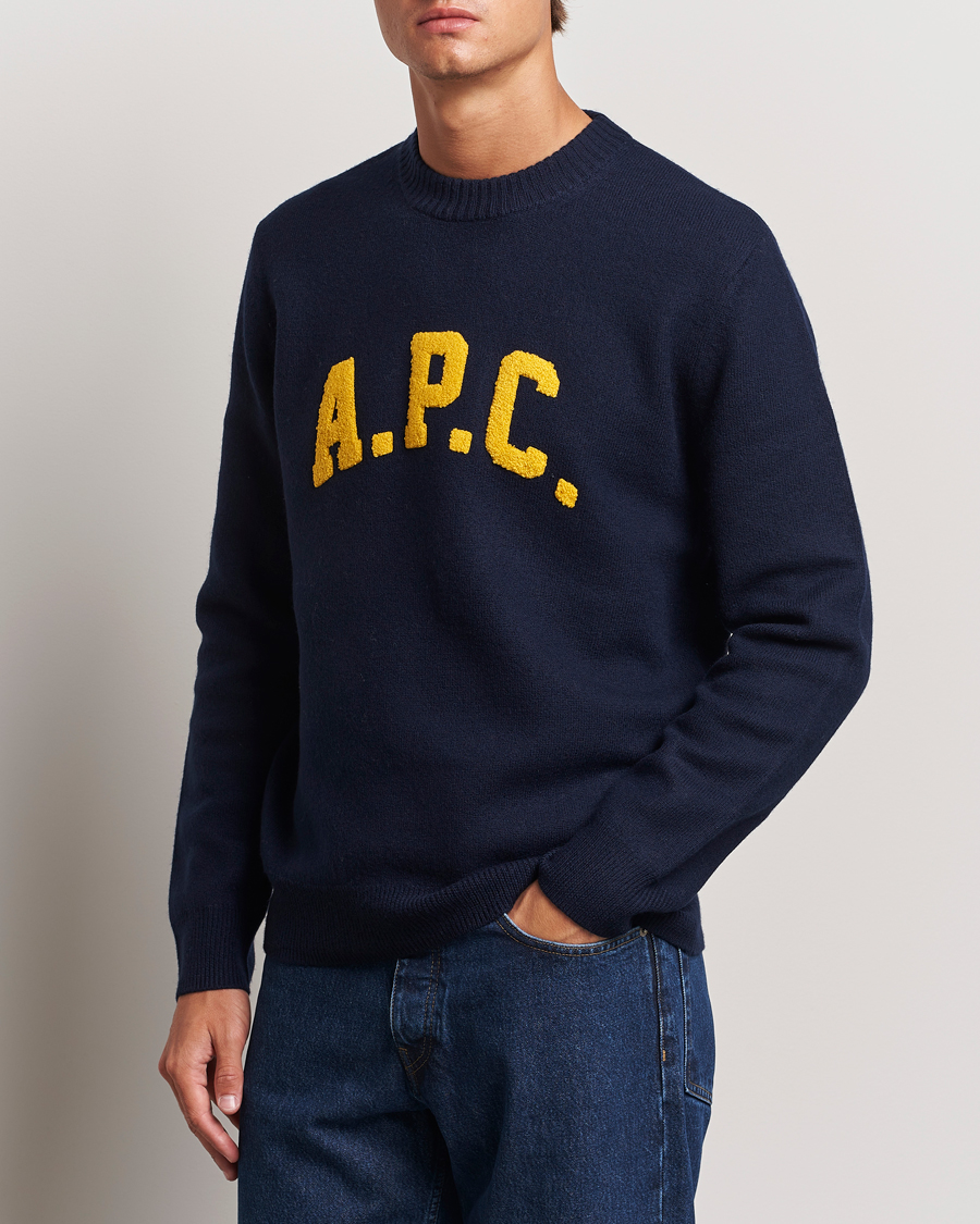 Herr | Tröjor | A.P.C. | Joshua Wool Sweater Dark Navy
