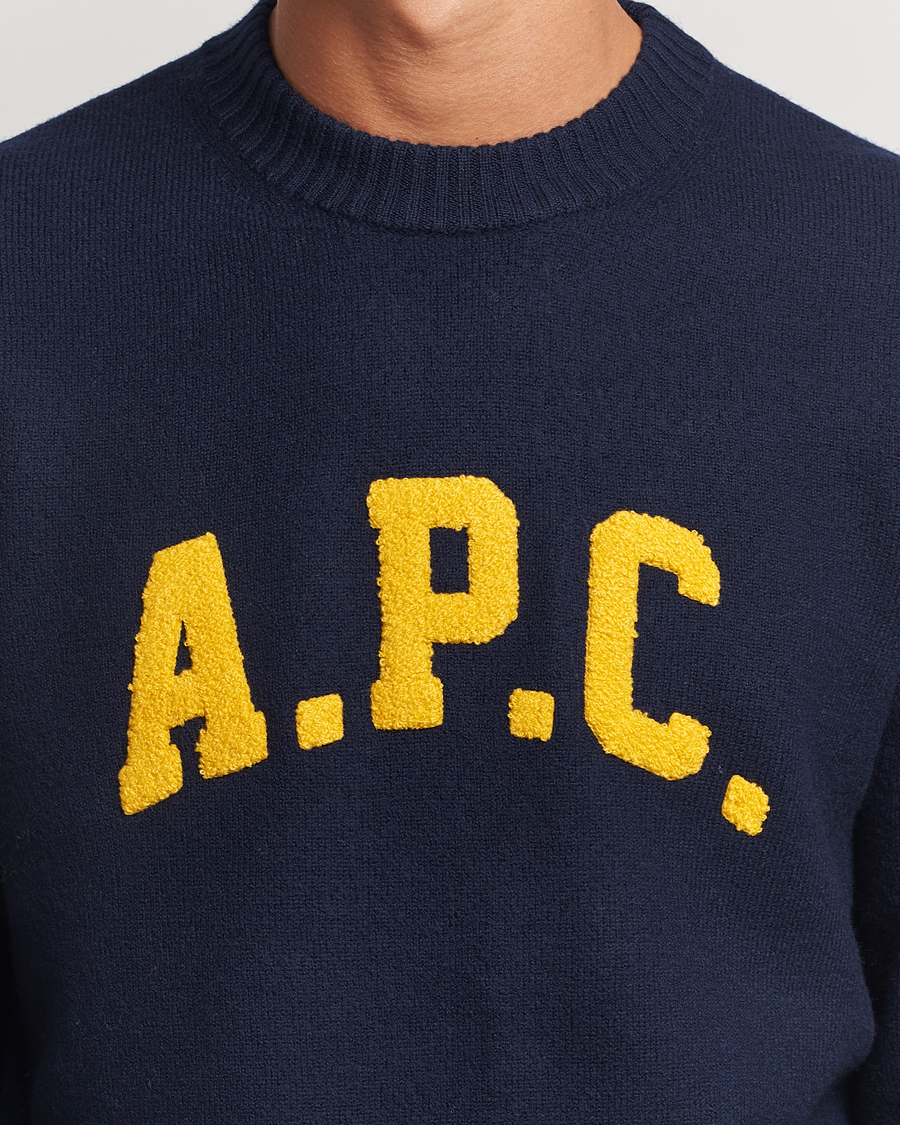 Herr | Tröjor | A.P.C. | Joshua Wool Sweater Dark Navy