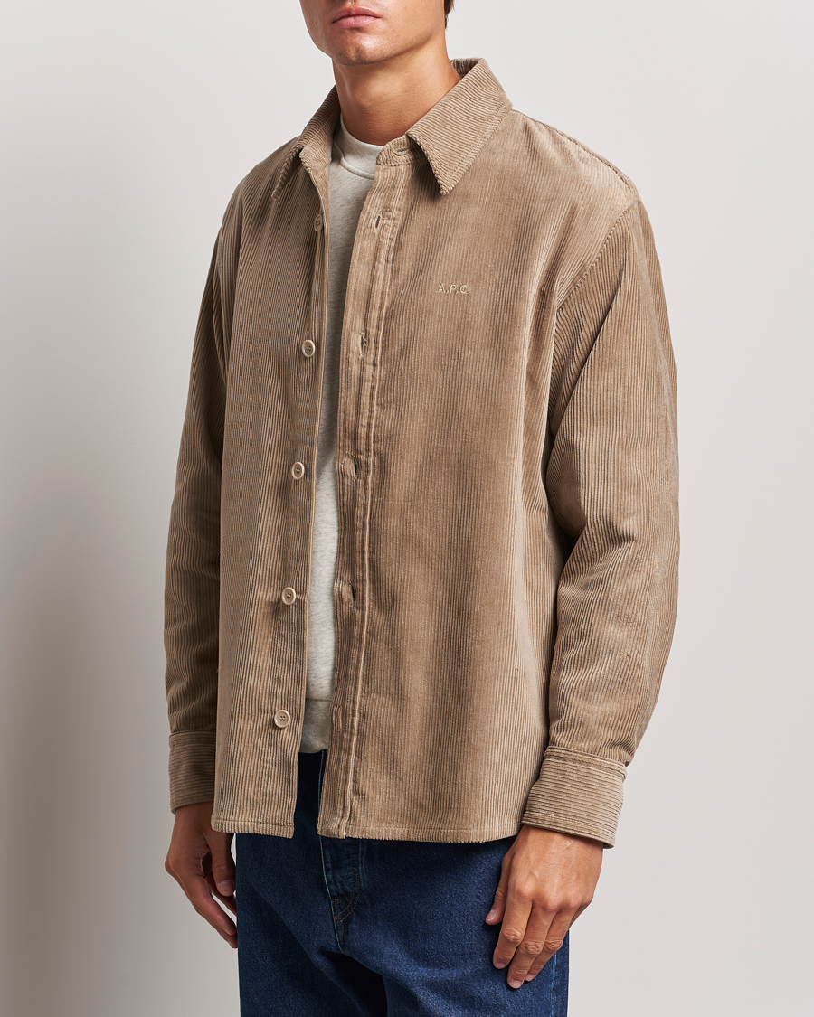 Herr | Skjortor | A.P.C. | Bobby Corduroy Overshirt Beige