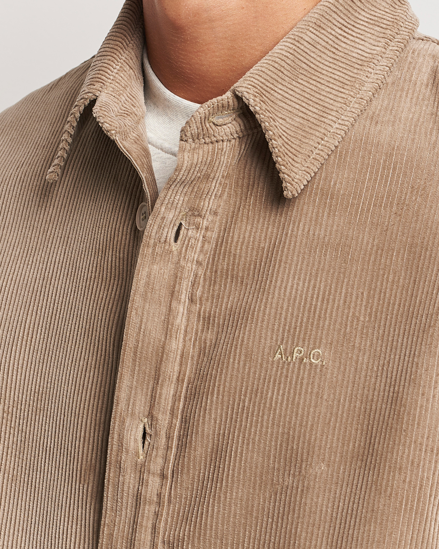 Herr | Skjortor | A.P.C. | Bobby Corduroy Overshirt Beige