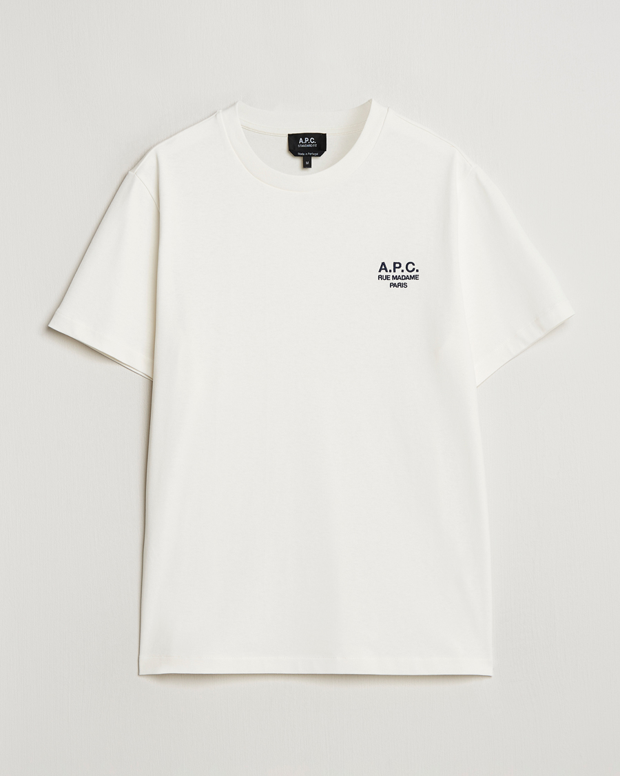 Herr | T-Shirts | A.P.C. | Rue Madame T-Shirt White/Dark Navy