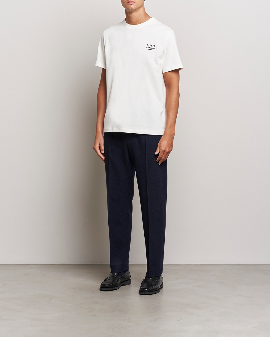 Herr | T-Shirts | A.P.C. | Rue Madame T-Shirt White/Dark Navy