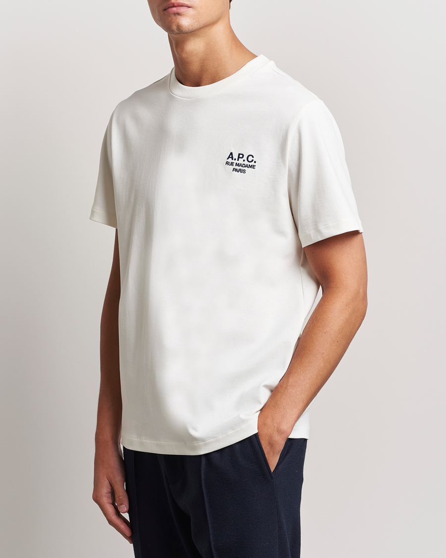 Herr | T-Shirts | A.P.C. | Rue Madame T-Shirt White/Dark Navy
