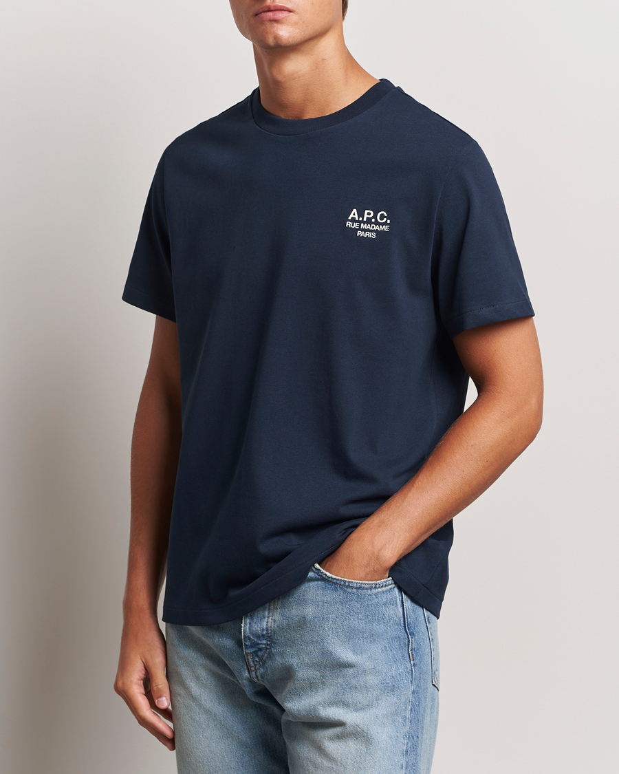 Herr | T-Shirts | A.P.C. | Rue Madame T-Shirt Dark Navy/Ecru