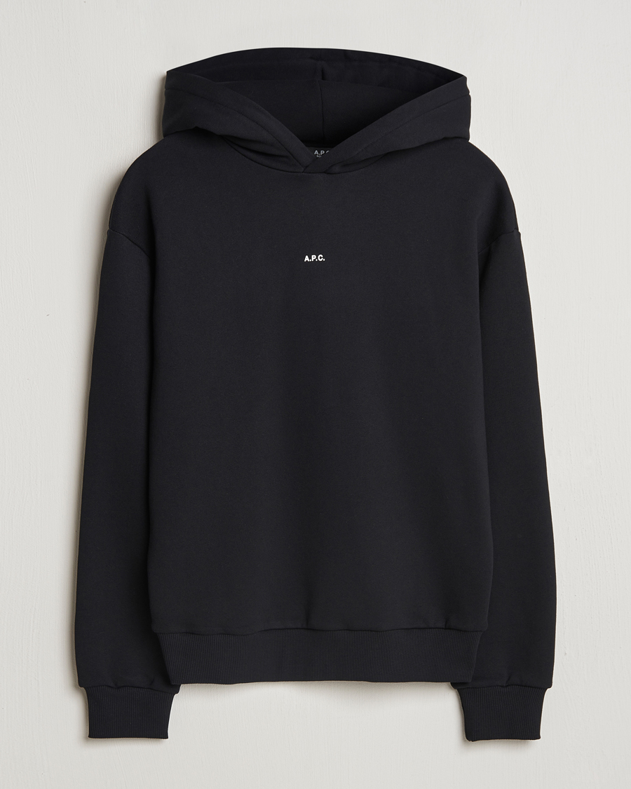 Herr | Tröjor | A.P.C. | Boxy Micro Center Logo Hoodie Black