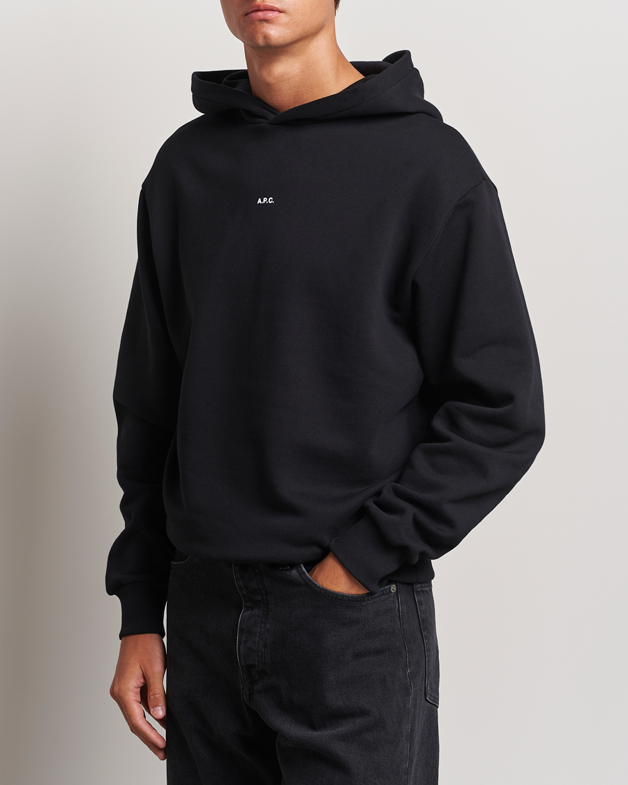 Herr | Tröjor | A.P.C. | Boxy Micro Center Logo Hoodie Black