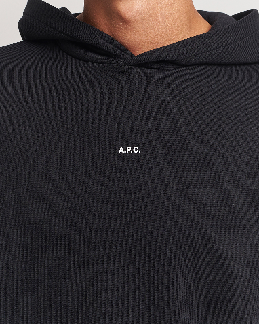 Herr | Tröjor | A.P.C. | Boxy Micro Center Logo Hoodie Black