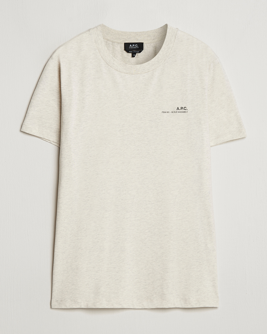 Herr | T-Shirts | A.P.C. | Item T-Shirt Ecru Chine