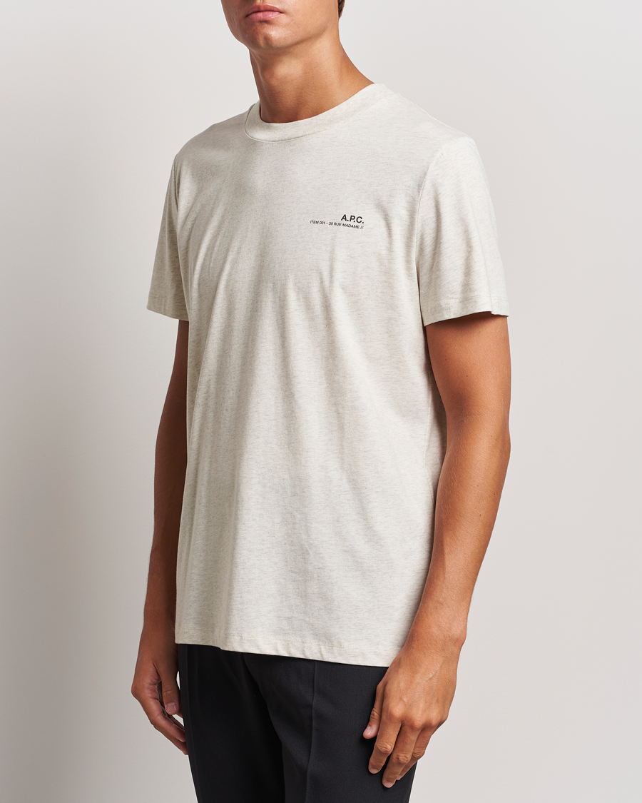 Herr | T-Shirts | A.P.C. | Item T-Shirt Ecru Chine