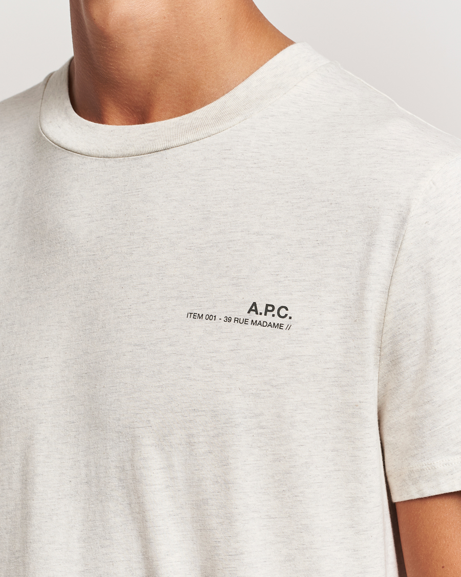 Herr | T-Shirts | A.P.C. | Item T-Shirt Ecru Chine